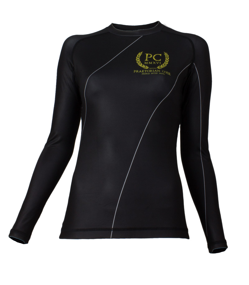 Women s BJJ Ranked Rash Guard Black Praetorian Code